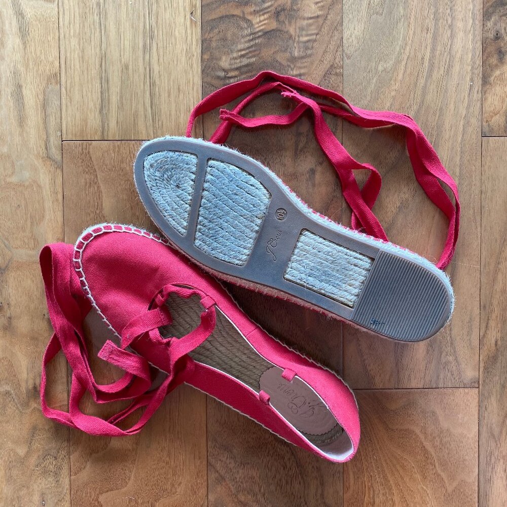 J Crew Canvas lace-up espadrille flats - Picture 3 of 5